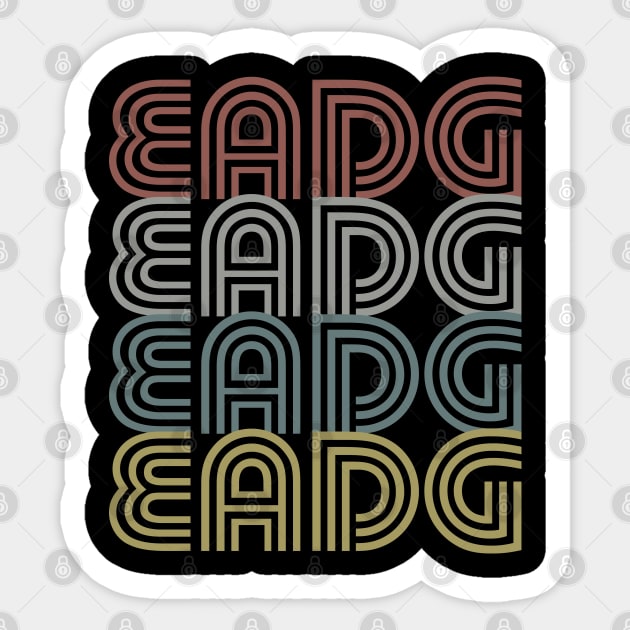 Bass Player Gift - EADG 4 String Bass Guitar Retro Sticker by Elsie Bee Designs